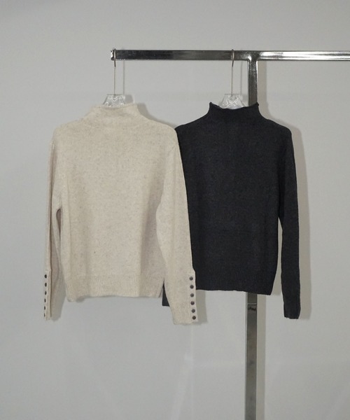 chuclla（チュクラ）の「ボタンラインハイネックニット chw25a141（ニット/セーター・レディース・アイボリー/ダークグレー・FREE）」の20枚目の写真