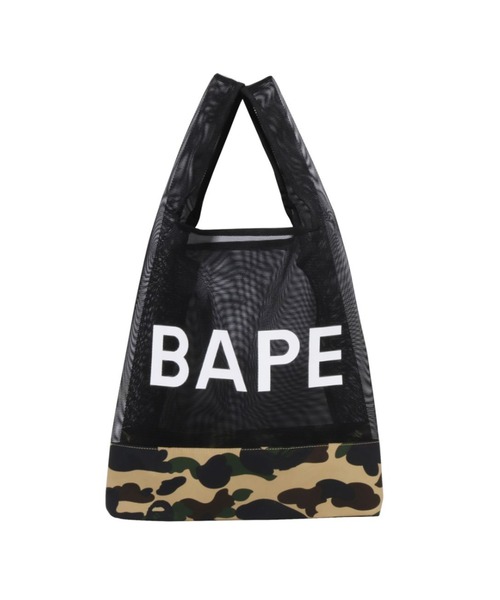 A BATHING APE(アベイシングエイプ)の「1ST CAMO MESH BAG(トートバッグ・メンズ・グリーン/イエロー・FREE)」の2枚目の写真