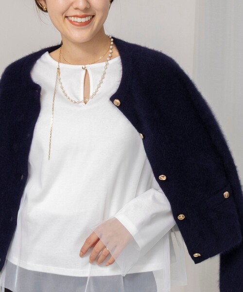 NOLLEY’S（ノーリーズ）の「ウォッシャブルチュールレイヤード2WAYブラウス（シャツ/ブラウス・レディース・ホワイト/ブラック・38）」の15枚目の写真