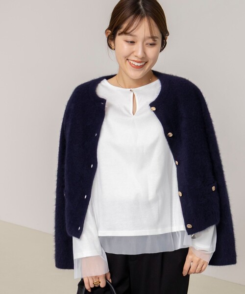 NOLLEY’S（ノーリーズ）の「ウォッシャブルチュールレイヤード2WAYブラウス（シャツ/ブラウス・レディース・ホワイト/ブラック・38）」の14枚目の写真