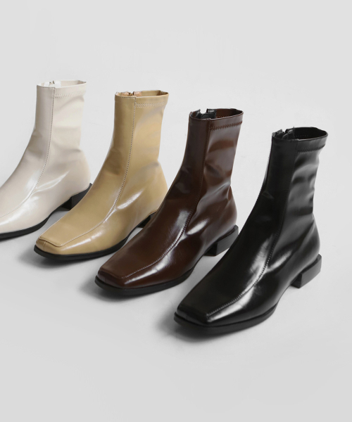 SAPPUN(サプン)の「Lorenti スクエア ソックス アンクルブーツ (2cm)(ブーツ・レディース・ブラック/ベージュ/アイボリー/ブラウン・22cm/22.5cm/23cm/23.5cm/24.5cm/25cm/25.5cm/24cm)」の5枚目の写真