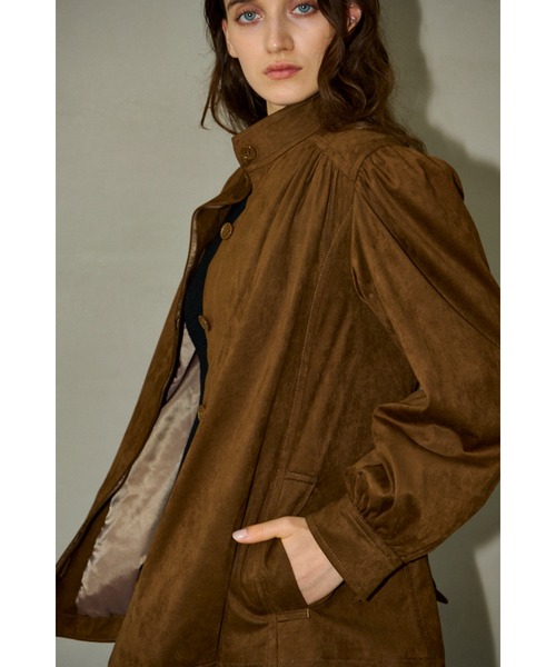 Estella.K(エステラケー)の「Veneta Jacket ピーチスキンギャザージャケット(ブルゾン・レディース・カーキ/ブラック/ブラウン/キャメル・FREE)」の9枚目の写真