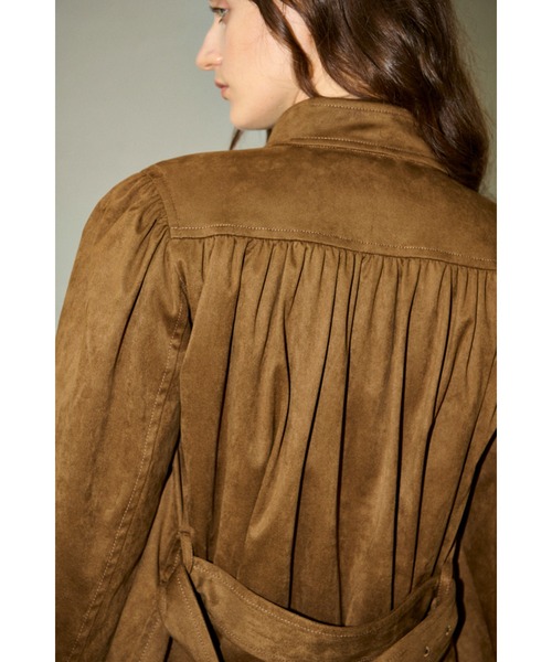 Estella.K(エステラケー)の「Veneta Jacket ピーチスキンギャザージャケット(ブルゾン・レディース・カーキ/ブラック/ブラウン/キャメル・FREE)」の12枚目の写真