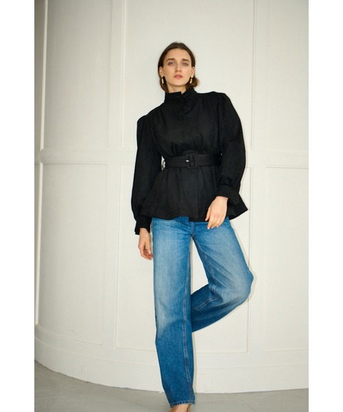 Estella.K(エステラケー)の「Veneta Jacket ピーチスキンギャザージャケット(ブルゾン・レディース・カーキ/ブラック/ブラウン/キャメル・FREE)」の18枚目の写真