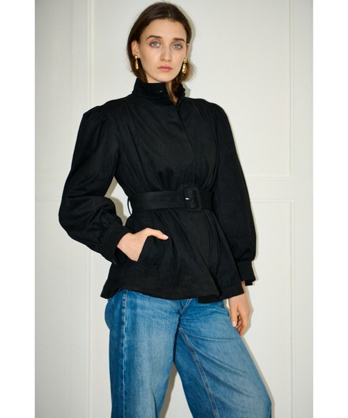 Estella.K(エステラケー)の「Veneta Jacket ピーチスキンギャザージャケット(ブルゾン・レディース・カーキ/ブラック/ブラウン/キャメル・FREE)」の15枚目の写真