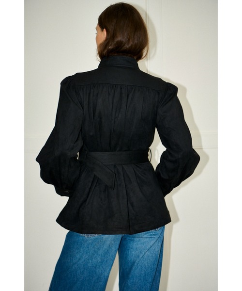 Estella.K(エステラケー)の「Veneta Jacket ピーチスキンギャザージャケット(ブルゾン・レディース・カーキ/ブラック/ブラウン/キャメル・FREE)」の16枚目の写真