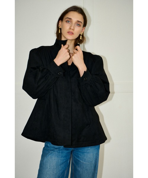 Estella.K(エステラケー)の「Veneta Jacket ピーチスキンギャザージャケット(ブルゾン・レディース・カーキ/ブラック/ブラウン/キャメル・FREE)」の19枚目の写真
