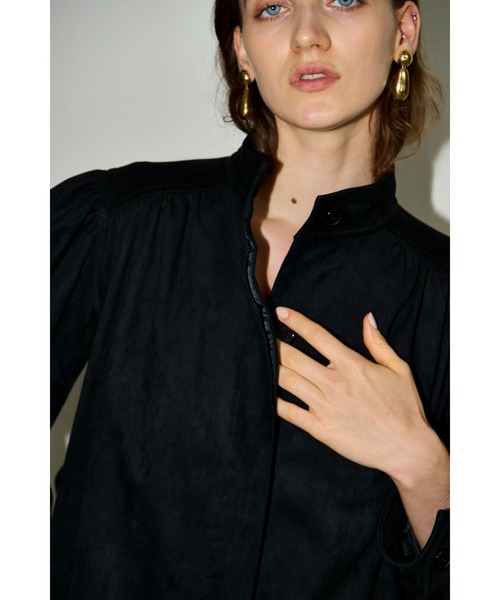 Estella.K(エステラケー)の「Veneta Jacket ピーチスキンギャザージャケット(ブルゾン・レディース・カーキ/ブラック/ブラウン/キャメル・FREE)」の21枚目の写真