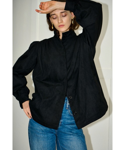 Estella.K(エステラケー)の「Veneta Jacket ピーチスキンギャザージャケット(ブルゾン・レディース・カーキ/ブラック/ブラウン/キャメル・FREE)」の17枚目の写真