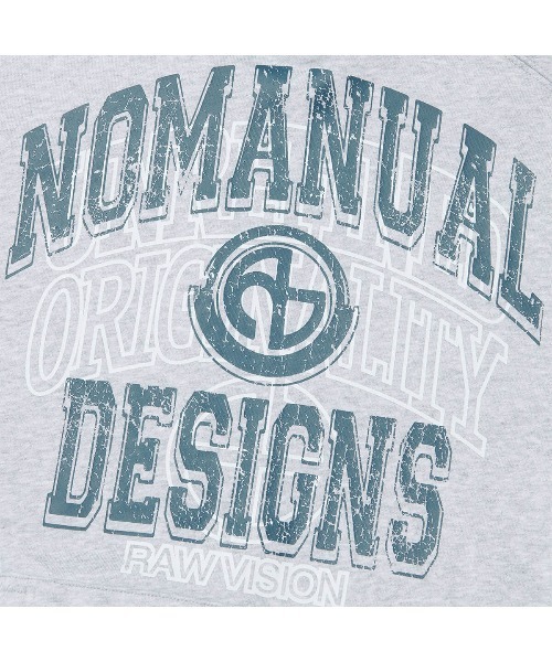 NOMANUAL(NOMANUAL)の「「NOMANUAL /ノーマニュアル」レイヤード アーチ グラフィック フーディー(スウェット・メンズ・グレー/ブラック・M)」の11枚目の写真