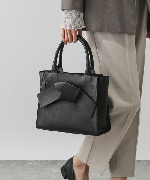 GLOBAL WORK（グローバルワーク）の「スペ軽2WAYリボンバック/621481（ハンドバッグ・レディース・アイボリー/ブラック/ミント・ONE SIZE）」の9枚目の写真