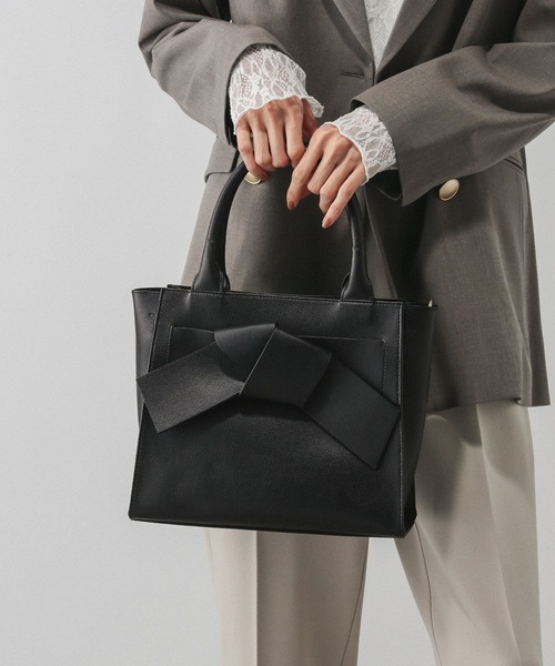 GLOBAL WORK（グローバルワーク）の「スペ軽2WAYリボンバック/621481（ハンドバッグ・レディース・アイボリー/ブラック/ミント・ONE SIZE）」の10枚目の写真