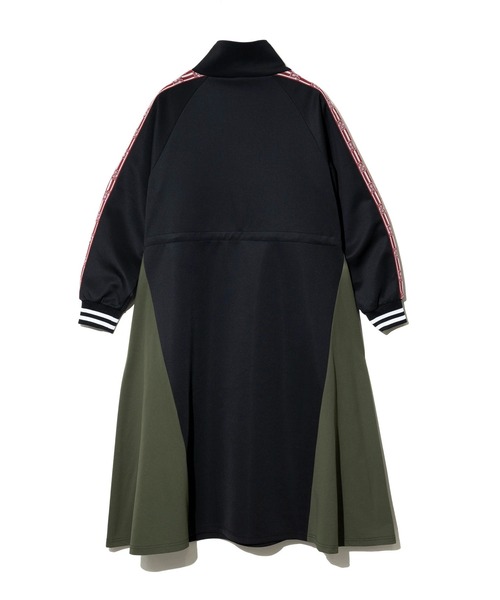 ScoLar（スカラー）の「ScoLar/スカラー　ニットテープ使い ジャージOP（ワンピース・レディース・グリーン/ブラック・FREE）」の4枚目の写真