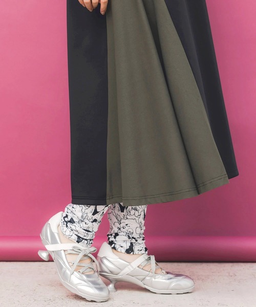 ScoLar（スカラー）の「ScoLar/スカラー　ニットテープ使い ジャージOP（ワンピース・レディース・グリーン/ブラック・FREE）」の7枚目の写真