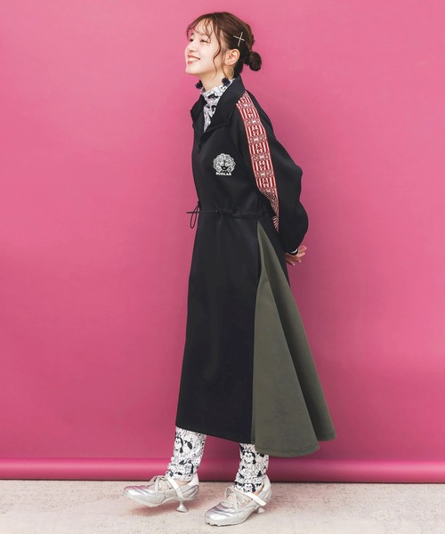 ScoLar（スカラー）の「ScoLar/スカラー　ニットテープ使い ジャージOP（ワンピース・レディース・グリーン/ブラック・FREE）」の10枚目の写真