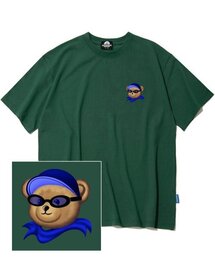 サングラスベアロゴTシャツ - グリーン
