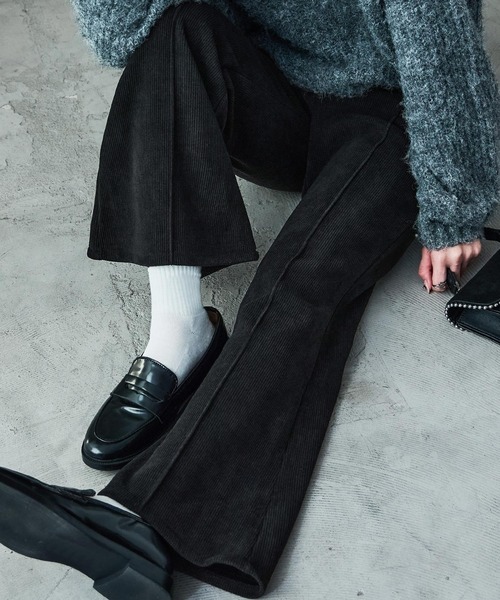 Fashion Letter(ファッションレター)の「裏フリース ボンディング イージーフレアパンツ(スウェットパンツ・レディース・ブラウン/アイボリー/ブラック・M)」の17枚目の写真