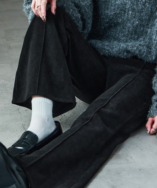 Fashion Letter(ファッションレター)の「裏フリース ボンディング イージーフレアパンツ(スウェットパンツ・レディース・ブラウン/アイボリー/ブラック・M)」の18枚目の写真