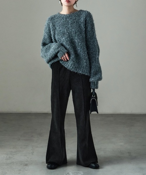 Fashion Letter(ファッションレター)の「裏フリース ボンディング イージーフレアパンツ(スウェットパンツ・レディース・ブラウン/アイボリー/ブラック・M)」の22枚目の写真