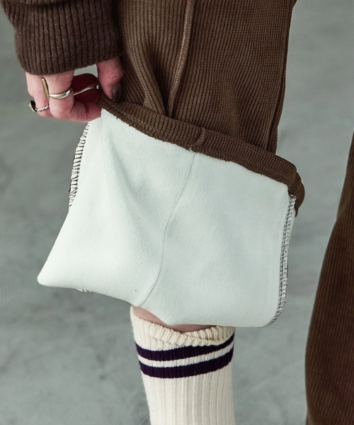 Fashion Letter(ファッションレター)の「裏フリース ボンディング イージーフレアパンツ(スウェットパンツ・レディース・ブラウン/アイボリー/ブラック・M)」の16枚目の写真