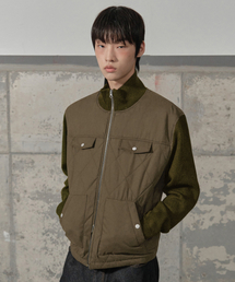 SECONDMONO（セカンドモノローグ）の「ニットレイヤードCNハンティング軽量ダウン[ベージュ]_SEJP014BEIGE（ダウンジャケット/コート）」