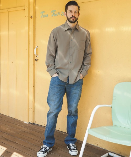MR.OLIVE(ミスターオリーブ)の「【MR.OLIVE】T/R POWDER POPLIN CLOTH /REGULAR COLLAR SHIRT(シャツ/ブラウス・メンズ・ブラック/グレー・M/S)」の7枚目の写真
