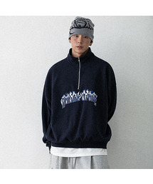 BURNING CAPONE（バーニングカポネ）の「BC バーニングカポネ ハーフジップ スウェット (ネイビー)（スウェット）」