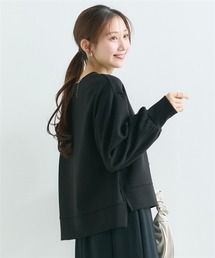 Petitjo | 小さいサイズ なめらかポンチ素材 サイドスリットプルオーバー(セットアップ可能)低身長さん・小柄女性(Tシャツ/カットソー)