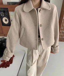 ショート襟付きメルトンコート
