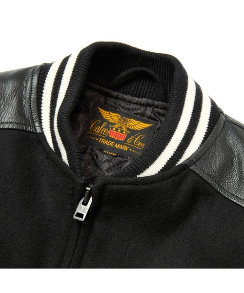 CALEE(キャリー)の「WOOL MELTON STADIUM JUMPER <S.V.D.S.H>(ブルゾン・メンズ・ブラック・MEDIUM)」の4枚目の写真