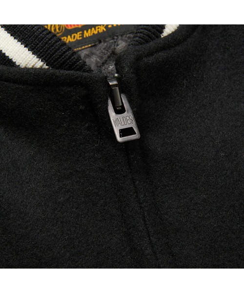 CALEE(キャリー)の「WOOL MELTON STADIUM JUMPER <S.V.D.S.H>(ブルゾン・メンズ・ブラック・MEDIUM)」の5枚目の写真