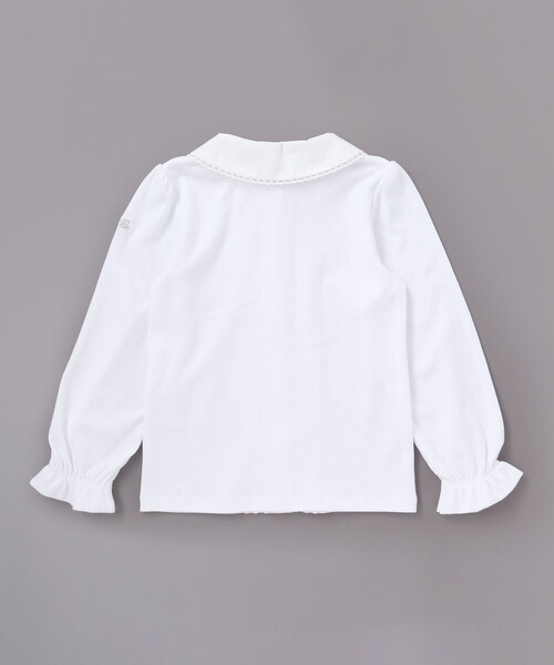 BeBe（ベベ）の「花レース丸襟フロントタックスムース長袖ブラウス(90~140cm)（シャツ/ブラウス・キッズ・ホワイト・100cm/90cm/120cm/140cm/110cm/130cm）」の8枚目の写真