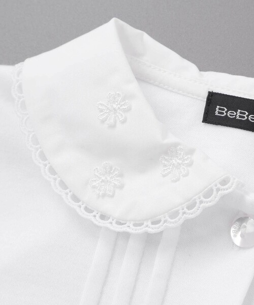 BeBe（ベベ）の「花レース丸襟フロントタックスムース長袖ブラウス(90~140cm)（シャツ/ブラウス・キッズ・ホワイト・100cm/90cm/120cm/140cm/110cm/130cm）」の10枚目の写真