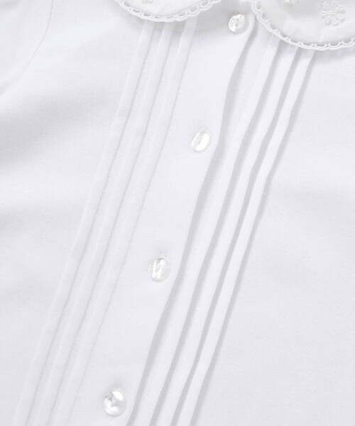 BeBe（ベベ）の「花レース丸襟フロントタックスムース長袖ブラウス(90~140cm)（シャツ/ブラウス・キッズ・ホワイト・100cm/90cm/120cm/140cm/110cm/130cm）」の11枚目の写真
