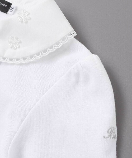 BeBe（ベベ）の「花レース丸襟フロントタックスムース長袖ブラウス(90~140cm)（シャツ/ブラウス・キッズ・ホワイト・100cm/90cm/120cm/140cm/110cm/130cm）」の12枚目の写真