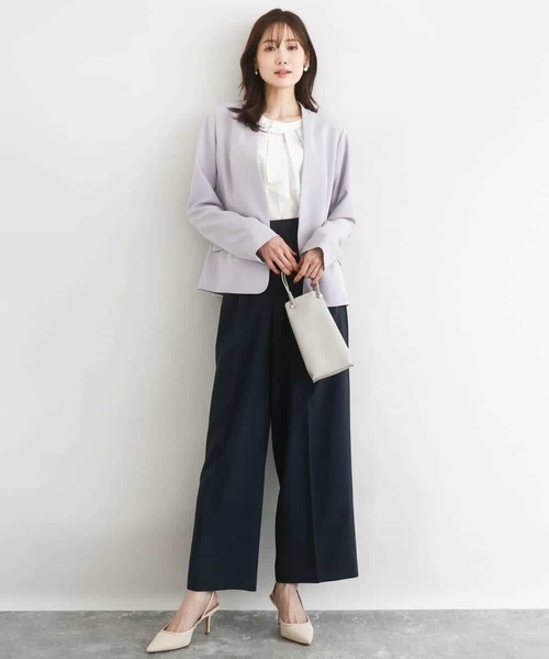 MK MICHEL KLEIN(エムケーミッシェルクラン)の「2タックストレートワイドパンツ/洗える(その他パンツ・レディース・ベージュ/ネイビー・38)」の8枚目の写真