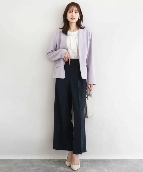 MK MICHEL KLEIN(エムケーミッシェルクラン)の「2タックストレートワイドパンツ/洗える(その他パンツ・レディース・ベージュ/ネイビー・38)」の9枚目の写真