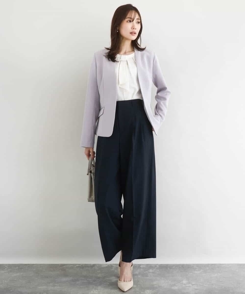 MK MICHEL KLEIN(エムケーミッシェルクラン)の「2タックストレートワイドパンツ/洗える(その他パンツ・レディース・ベージュ/ネイビー・38)」の10枚目の写真
