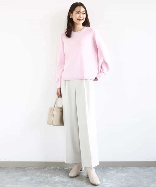 MK MICHEL KLEIN(エムケーミッシェルクラン)の「2タックストレートワイドパンツ/洗える(その他パンツ・レディース・ベージュ/ネイビー・38)」の20枚目の写真