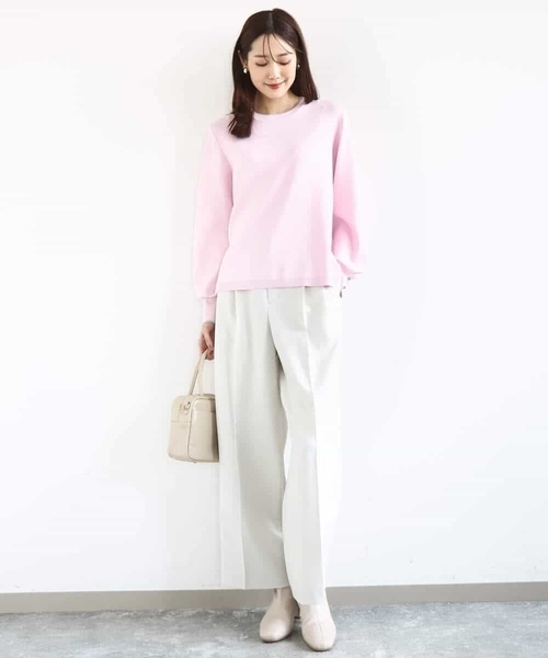 MK MICHEL KLEIN(エムケーミッシェルクラン)の「2タックストレートワイドパンツ/洗える(その他パンツ・レディース・ベージュ/ネイビー・38)」の21枚目の写真