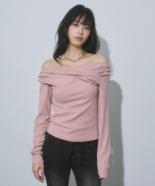 ENVYM(アンビー)の「タックオフショルトップス(Tシャツ/カットソー・レディース・ブルー/ピンク/ブラック・FREE)」の10枚目の写真