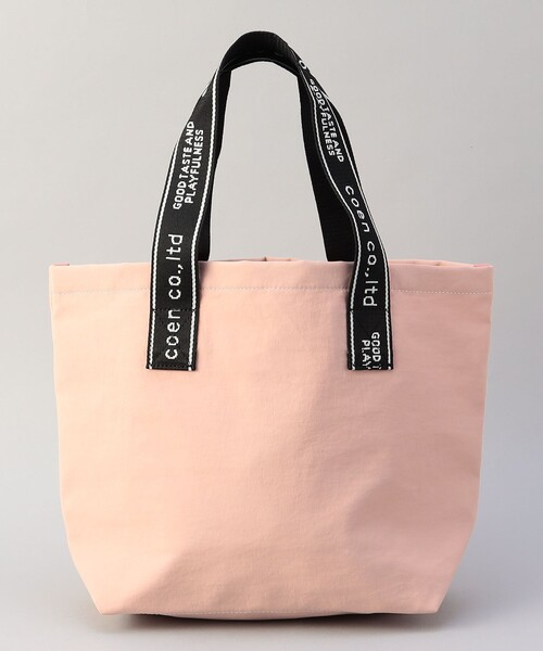 coen(コーエン)の「coen(コーエン)ロゴテープトートバッグ(トートバッグ・レディース・ブラック/ライトピンク/ベージュ/モカ・FREE)」の7枚目の写真