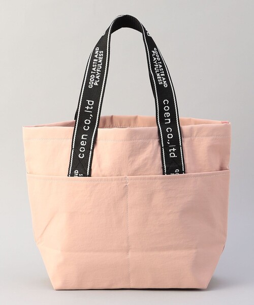 coen(コーエン)の「coen(コーエン)ロゴテープトートバッグ(トートバッグ・レディース・ブラック/ライトピンク/ベージュ/モカ・FREE)」の9枚目の写真