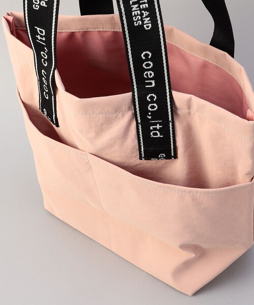 coen(コーエン)の「coen(コーエン)ロゴテープトートバッグ(トートバッグ・レディース・ブラック/ライトピンク/ベージュ/モカ・FREE)」の10枚目の写真