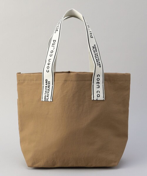 coen(コーエン)の「coen(コーエン)ロゴテープトートバッグ(トートバッグ・レディース・ブラック/ライトピンク/ベージュ/モカ・FREE)」の17枚目の写真