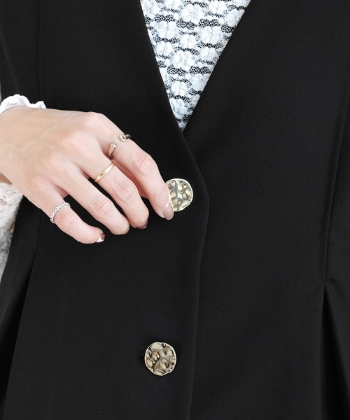reca（レカ）の「Vネック金ボタンベスト×テーパードパンツ2点セット（スーツセット・レディース・グレー/ブラック/ネイビー・XL/L/M/S）」の6枚目の写真