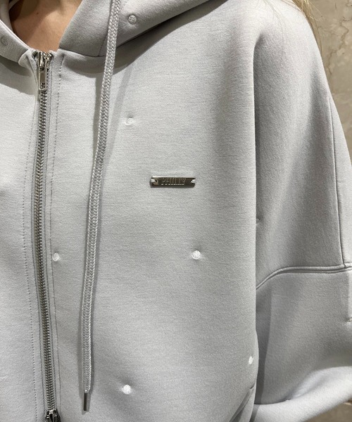 PHILLY（フィリー）の「ドットダンボールニットパーカー（パーカー・レディース・グレー/ベージュ・FREE）」の11枚目の写真