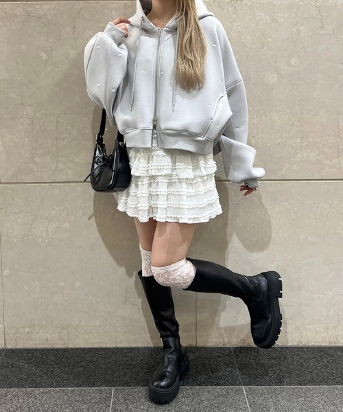 PHILLY（フィリー）の「ドットダンボールニットパーカー（パーカー・レディース・グレー/ベージュ・FREE）」の8枚目の写真