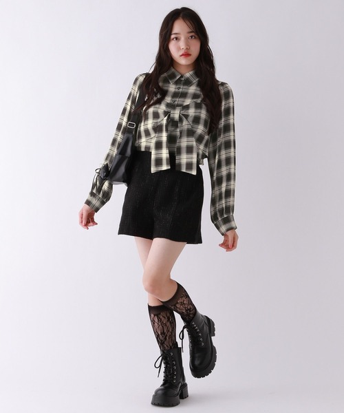 repipi armario（レピピ アルマリオ）の「【セットアイテム】リボンビスチェシャツ（シャツ/ブラウス・キッズ・オフホワイト/ブルー/チェック・SMALL/MEDIUM/LARGE）」の8枚目の写真