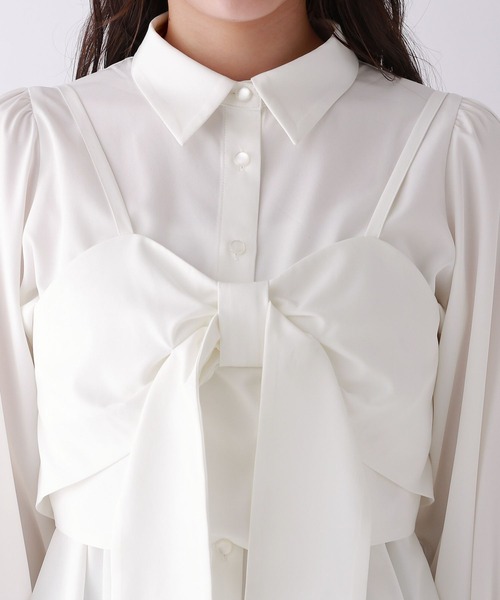 repipi armario（レピピ アルマリオ）の「【セットアイテム】リボンビスチェシャツ（シャツ/ブラウス・キッズ・オフホワイト/ブルー/チェック・SMALL/MEDIUM/LARGE）」の14枚目の写真